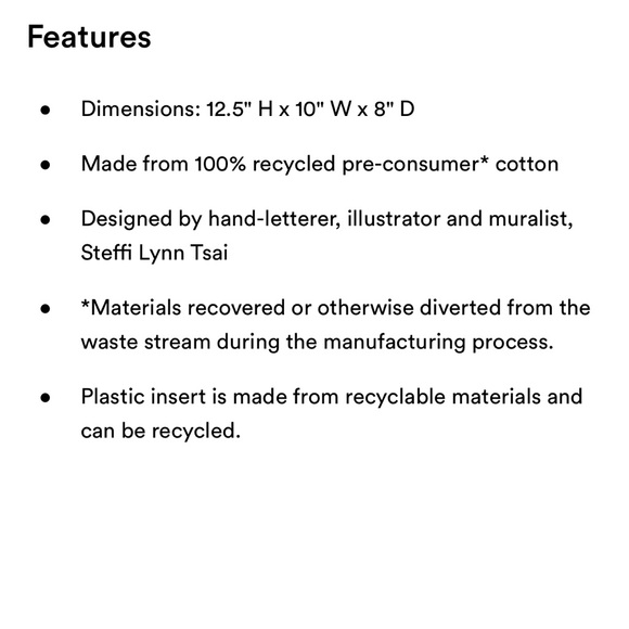 3/$36 Totally Conscious Tote reusable bag- 100% Recycled Cotton-Large - Picture 3 of 7